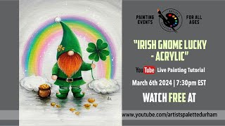 Irish Gnome Lucky - Acrylic |  Live Painting Tutorial - Learn to paint from home step-by-step