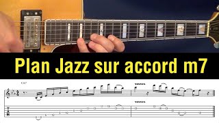 Plan jazz sur un accord de type m7 à la guitare