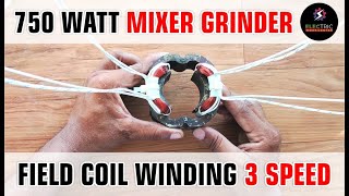 750 Watt Mixer Motor Fields Winding in 3 Speed | 3 speed मिक्सर मशीन Field Coil कैसे वाइंडिंग करें