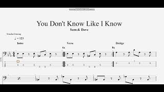 Sam & Dave - You Don't Know Like I Know (bass tab)