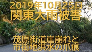 【2019年10月25日関東大雨被害】茂原街道崖崩れと市街地洪水の爪痕