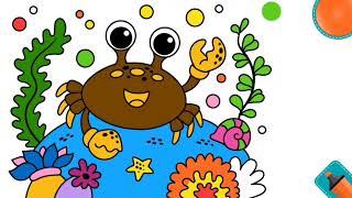 Kiko Channel || Coloring Crab, Starfish, & Jellyfish || Coloring Animals || Mewarnai Binatang