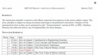 Quick Start MET 425 Project and Value Management