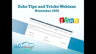 Zoho Tips & Tricks Webinar - November 2020