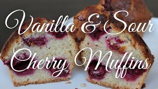 Vanilla & Sour Cherry Muffins (No Sugar Recipe)