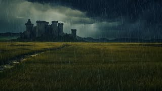 Beat Insomnia with Rain and Thunderstorm in Wheat Fields and the Castle