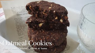 고급스러운 오트밀 초코쿠키 만들기 노밀가루 노버터/Oatmeal Cookie Recipe