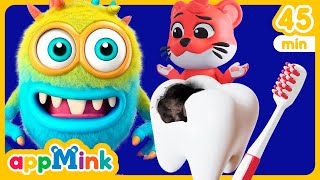 🪥 🦷 Brush Your Teeth 🌈Sparkling Smiles Compilation🌟🎶 #appmink #nurseryrhymes #kidssong #cartoon