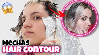 FIZ MECHAS HAIR CONTOUR SOZINHA NO MEU CABELO CURTO *Tentei né* 😅