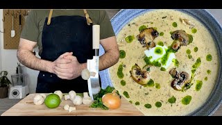 شوربة فطر بيضاء سحرية ….. champinjonsoppa