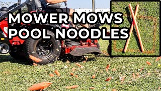 Lawn Mower Mows Over Pool Noodles #shorts