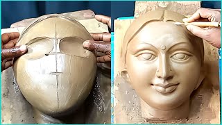 Maa Laxmi ji ki face mitti se Banana sikhe | How to make maa Laxmi face with clay