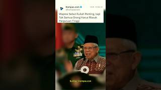 Wapres Sebut Kuliah Penting , Tapi Tak Semua Orang Harus Masuk Perguruan Tinggi