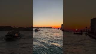 A beautiful sunset on the Giudecca canal in Venice