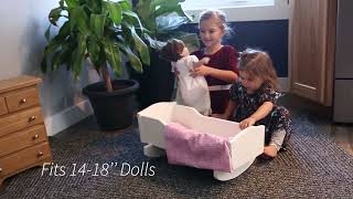 Amish-Made Wooden Doll Cradle for 18" Dolls, "Rebekah's Collection"