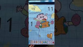 Nice and easy to embroider Crayon Shin-chan cross stitch