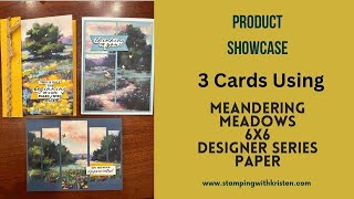 3 cards using our brand new Meandering Meadow Designer Series Paper