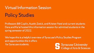 Policy Studies Information Session