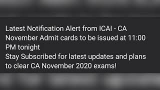 latest notification  #ca #icai