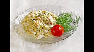 Салат из  рыбы. Вкусно! Готовится как оливье, только в рыбой.