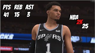 NBA 2K25 spurs (0-0) VS mavericks (0-0) season game highlights