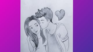 Valentine's Day Special Drawing / Love couple Drawing Easy / Pencil Drawing / Drawing Easy