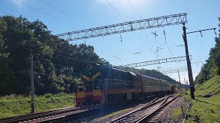 ЧМЭ3-1308 с хозяйственым поездом/ЧМЕ3-1308 with a household train