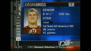 Panthers Select OT Jordan Gross (2003 NFLDraft)