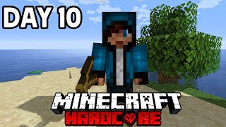 Surviving 100 DAYS On A Deserted Island In Hardcore Minecraft - Day 10