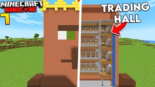 I Built A GIANT Villager Trading Hall In Minecraft Hardcore!