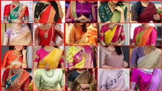 "Top 20 High Neck Maggam Work Blouse Designs of 2024" #blousedesign #blouse #trending #viral