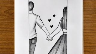 couple drawing || husband wife drawing || how to draw a couple together