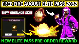 NEW ELITE PASS PRE ORDER IN FREE FIRE NEW ELITE PASS PRE ORDER REWARD FREE FIRE ELITE PASS AUGUST