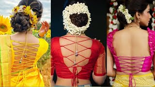 latest blouse designs 2024//dori blouse designs//dori blouse back neck designs//blouse back design