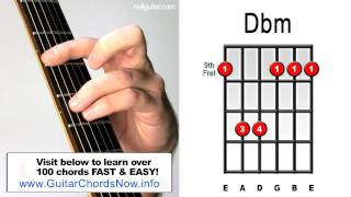 Dbm Minor - Guitar Chord Lesson - Easy Learn How To Play Bar Chords Tutorial