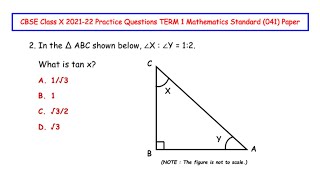 Q2 - In the Δ ABC shown below, ∠X : ∠Y = 1:2. What is tan x?