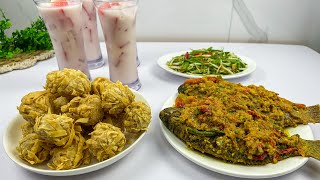 Ide Menu Berbuka Puasa || Mujair Nyat-Nyat, Tumis Buncis Toge, Es Semangka Susu & Bola-Bola Rambutan