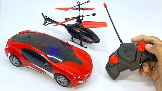 Best 3D Light RadioControl RC Car with RemoteControl RC Helicopter Unboxing and Testing 🚗 #rccars