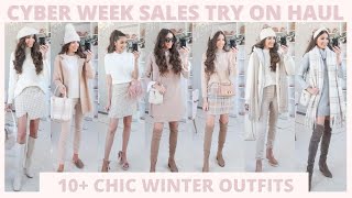 Huge Cyber Week Sale Try On Haul ❄️ Abercrombie, J.Crew, LOFT, Ann Taylor | 10 Chic Winter Outfits