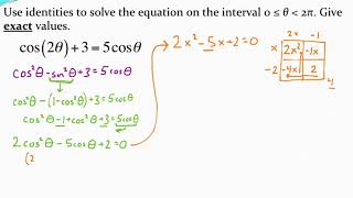 Solving trig equations using identities 4