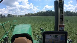 Spraying and baling straw