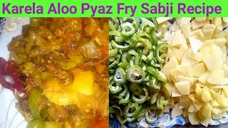 MIX AOOLU KARELE KE SABZI!!Punjabi Aalu Desi Karele Recipe!!BY haderchannel