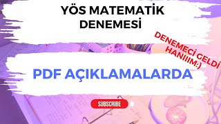 YÖS MATEMATİK | YÖS SINAVI | MATEMATİK DENEME ÇÖZÜMLERİ  | TR YÖS-2 | YÖS | (2024)