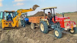 Part-2 | स्वराज का पहला दिन JCB 3dx Xpert Loading Mud Swaraj 855 Fe New Holland 3630 Special Edition