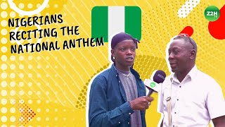 WATCH AS NIGERIANS ARE RECITING THE NATIONAL ANTHEM