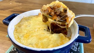 Arroz al horno con vacuno y queso gratinado / Yuhui