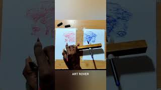 RRR movie | Drawing Two Different Faces at a same time with Pen #shorts