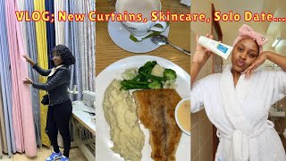 Life Updates; New Kitchen Curtains, Solo Date, New Skincare Products & Routine, Cook with me & more