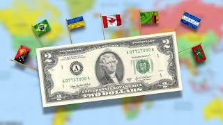 $2 bills around the world!  Foreign currency similar to the 2 dollar bill