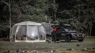 how it's like to CAMP in a BUBBLE tent in the RAIN / Subaru Outback Wilderness